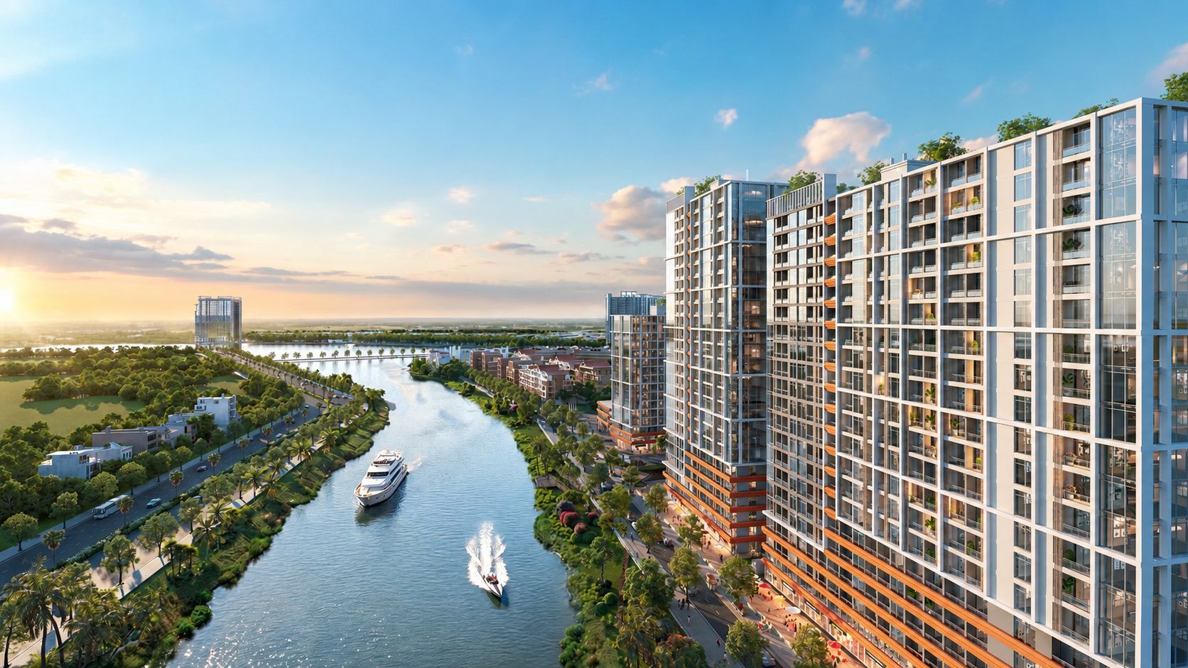 Kiến trúc Charmora City bên mặt sông
